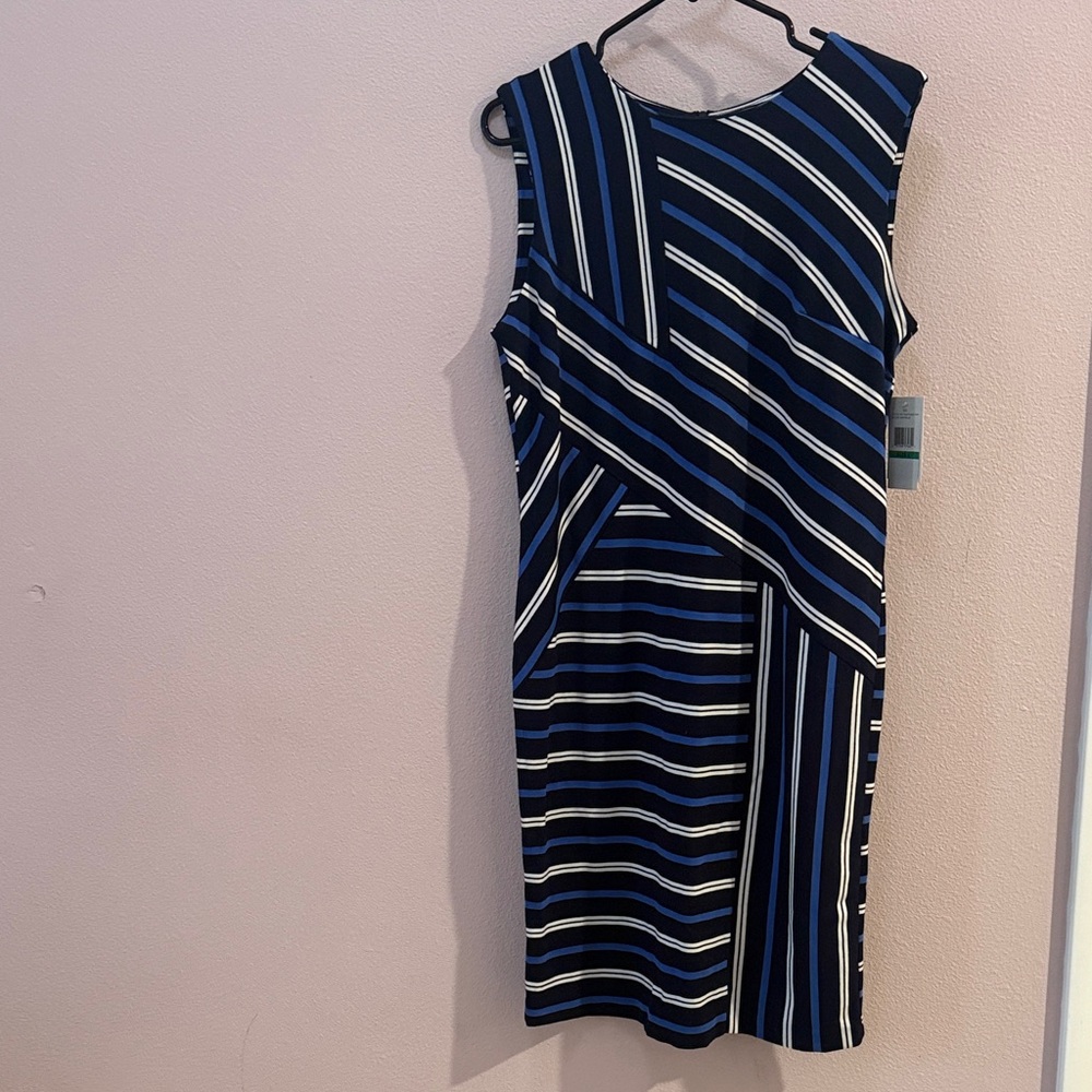 ECI Navy and White Striped Mini Dress